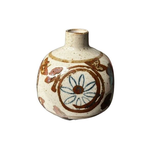 VTG Pottery Weed Pot Bud Vase Art Pottery MCM Browns 4” Tall - Picture 2 of 5